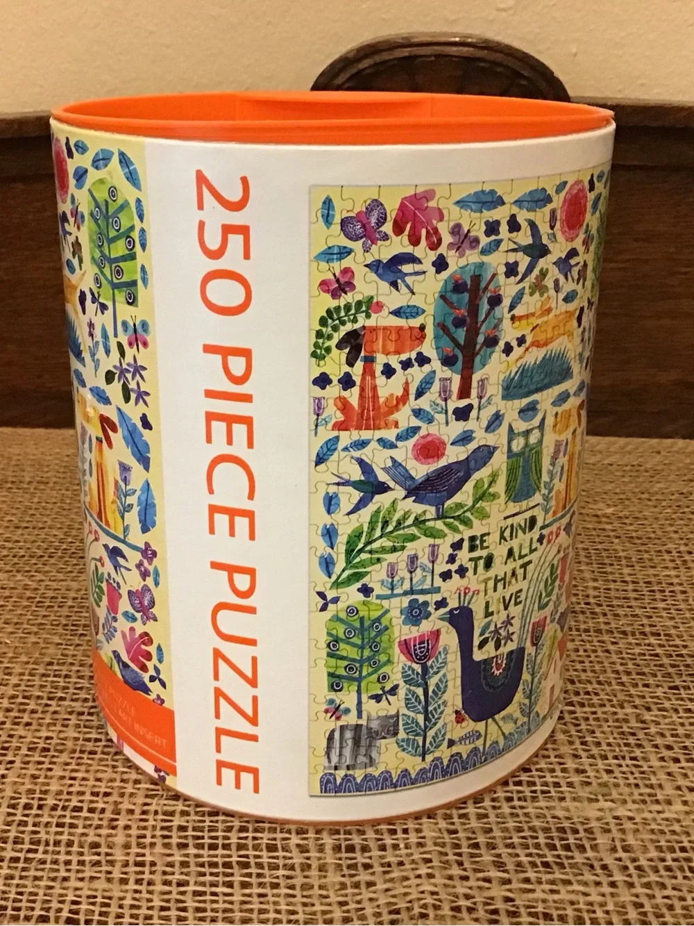 Werkshoppe 250 pc puzzle.  Be Kind artwork by artist Tracey English